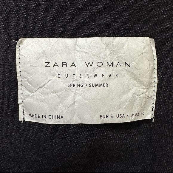 Zara Woman Western Black Denim Studded Fringe Jacket, Sz Small - Picture 11 of 13